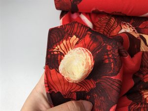 Viscosejersey - skøn rød med store blomster